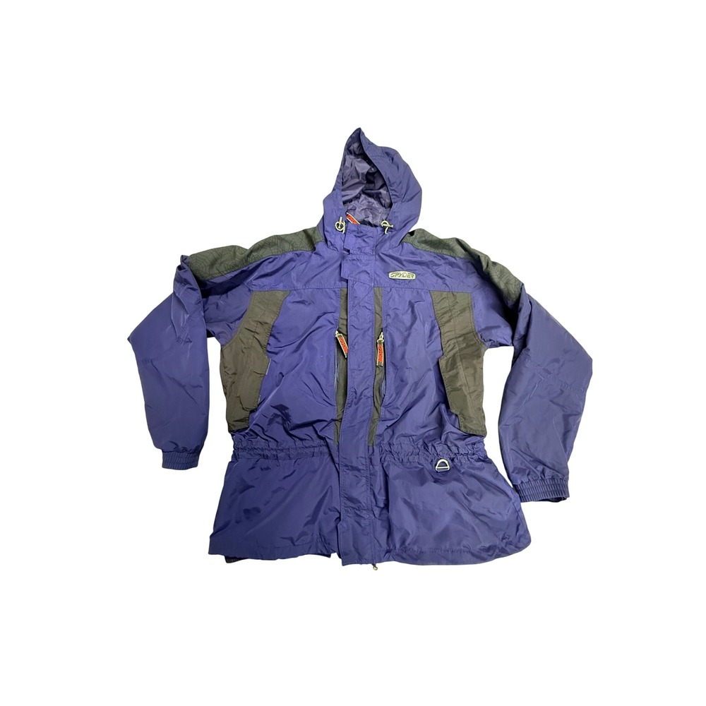 Spyder XT Mens XXL Ski Jacket Purple Grey Vintage Full Zip Hooded Winter Coat